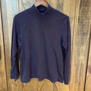 Chocolate brown mock turtleneck, 100% cotton 1X by Mercer and Madison